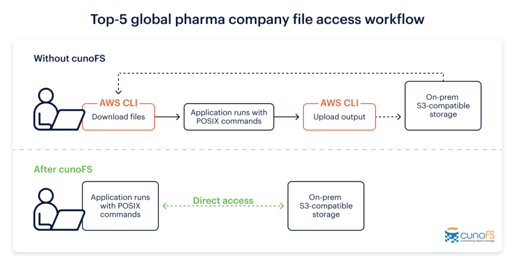 Global pharma company file access workflow diagram